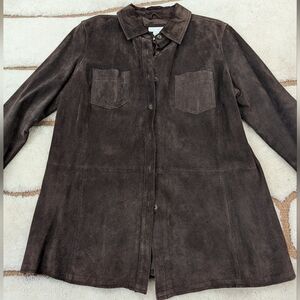 Charter Club - 100% Leather Brown Button Up Shirt